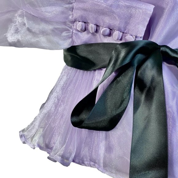 Chetta B. Gorgeous Lilac Organza Ruffle Blouse NWT - Picture 7 of 8